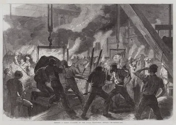 Casting a Large Cylinder at the Canal Ironworks, Poplar